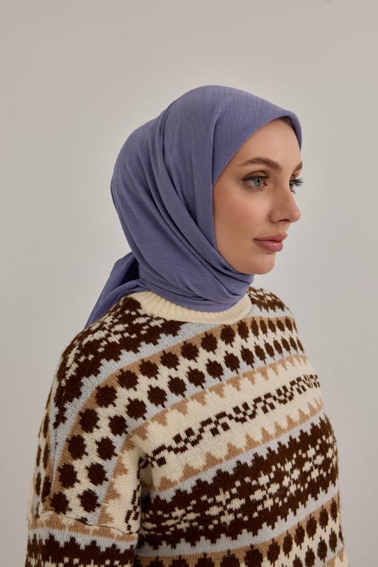 Soft Krinkıl Eşarp Uçuk Lila
