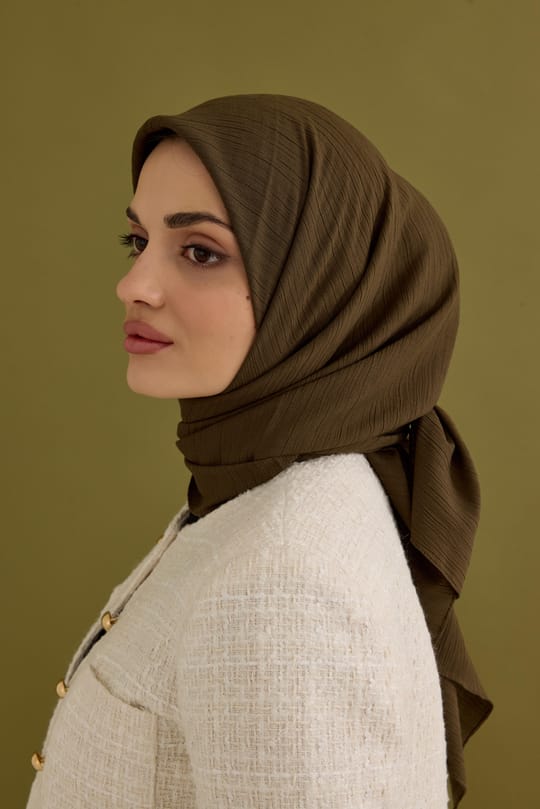 Soft Krinkıl Eşarp Yosun Yeşili
