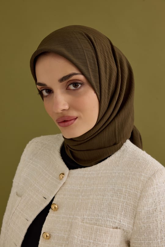 Soft Krinkıl Eşarp Yosun Yeşili