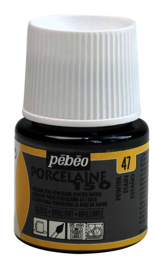 Pebeo - Porcelaine 150 Paint - 45 ml. Bottle - Abyss, Black