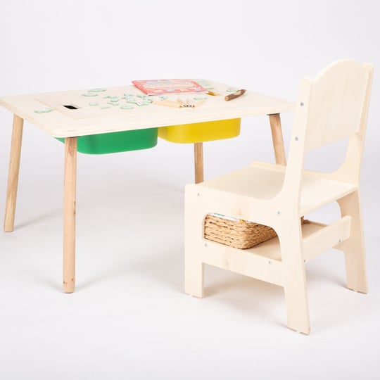 Wood Montessori Çocuk Odası Etkinlik Masası | meltemonline