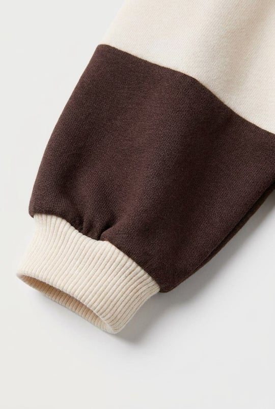 Kahverengi Çizgili Ayıcık Polo Yaka Sweatshirt – görsel 2