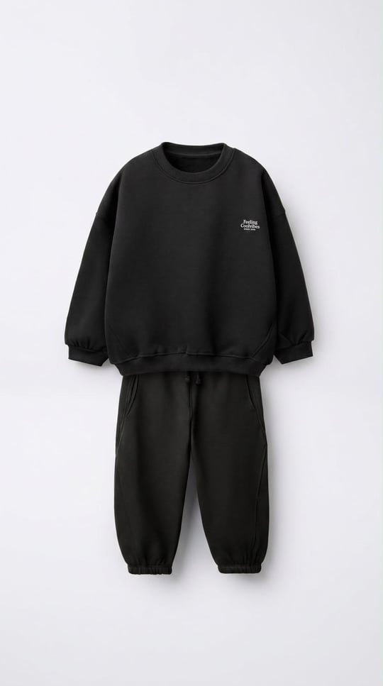 Cool Vibes Baskılı Sweatshirt ve Eşofman Altı Takımı – görsel 2
