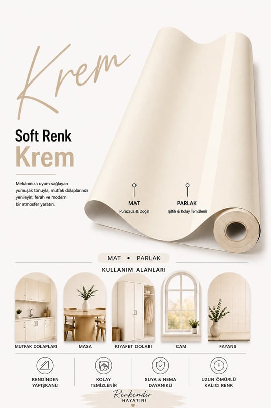  Soft Renk Folyo Mat-Parlak S-05 Krem
