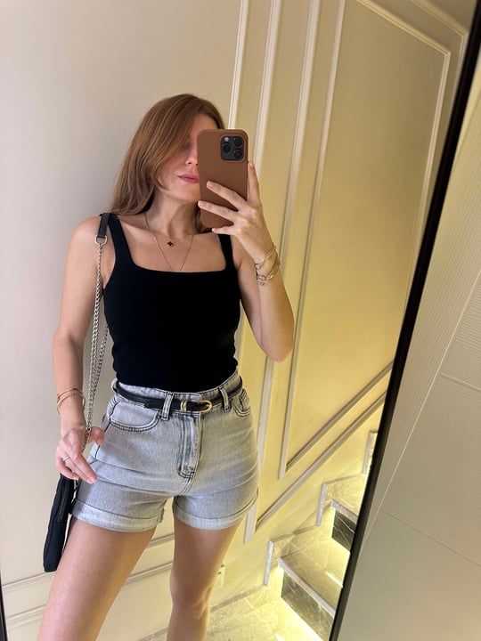 Siyah Çift Kat Pamuk Askılı Atlet