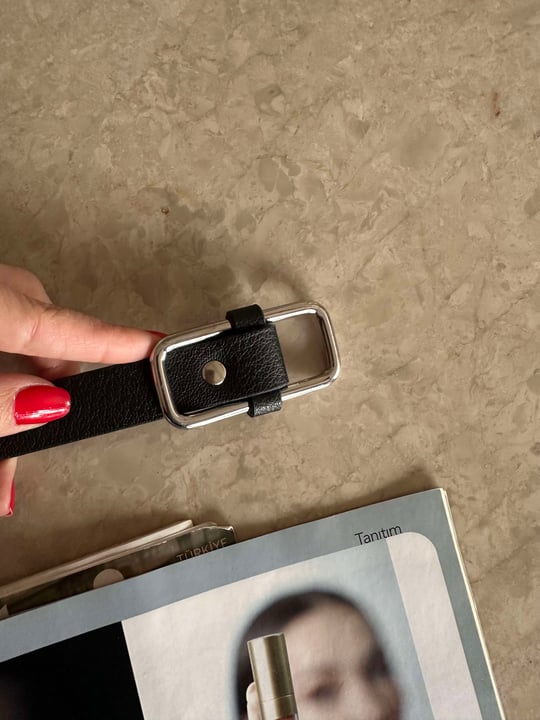 KemerSiyah Gümüş Toka Label Kemer