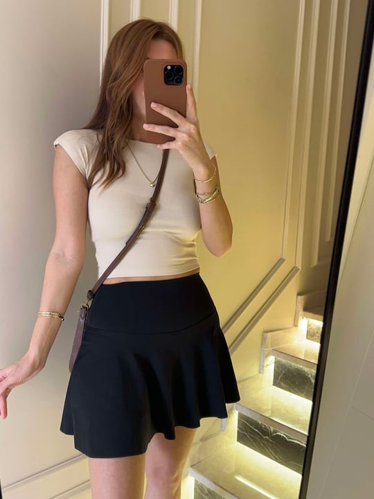 Siyah Sporcu Şort Etek