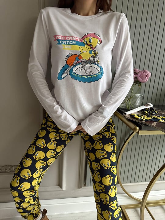 Sarı Catch Me Uzun Kol Pijama Takım I Chamakh Butik Online Alışveriş