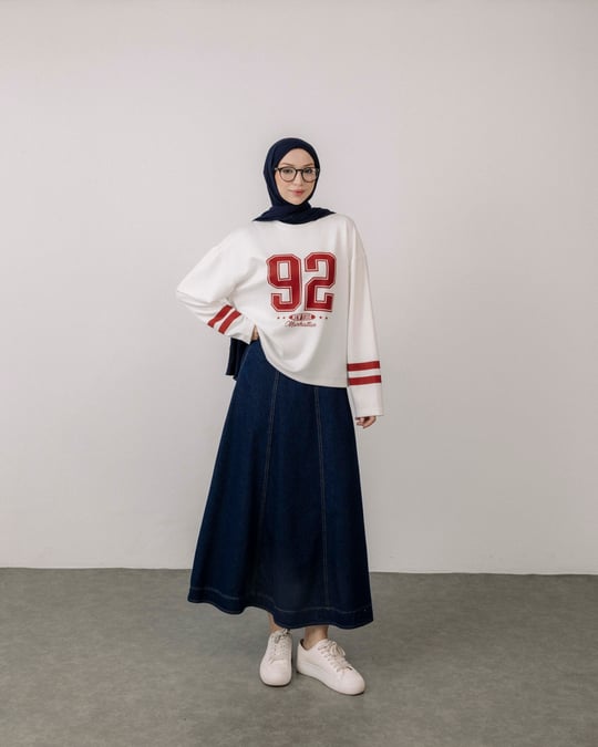 Baskılı Ekru Sweat