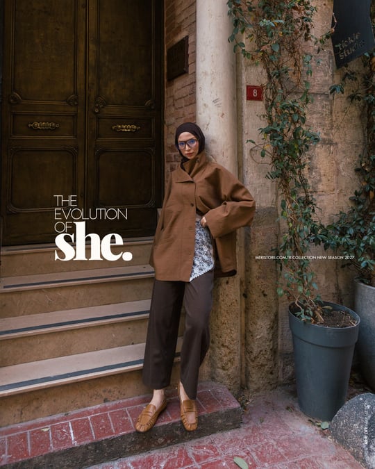 Enezia Yaka Detaylı Camel Ceket