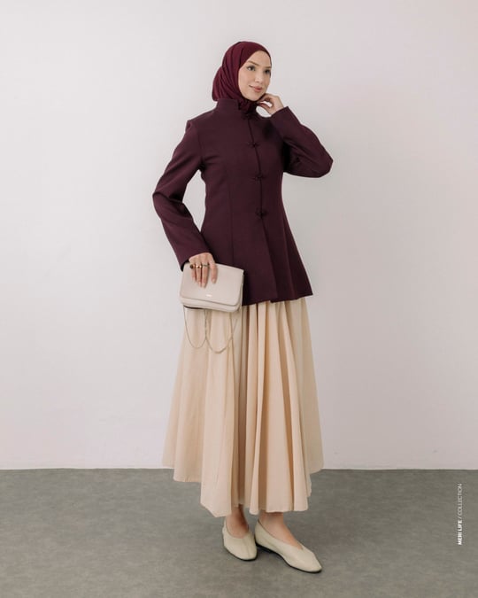Klasik Hakim Yaka Bordo Ceket