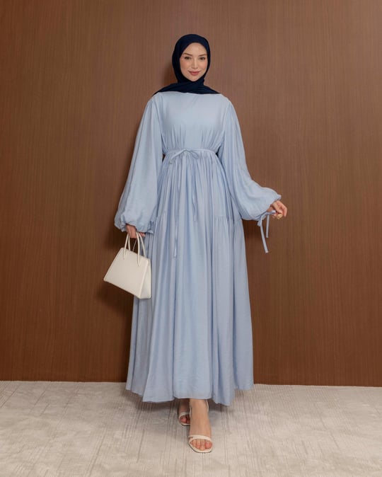 Oversize Doblin Buz Mavisi Elbise