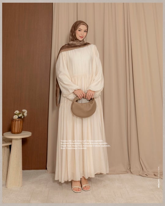 Oversize Doblin Krem Elbise