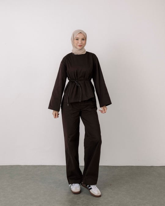 Pantolonlu Gabardin Kahve Takım
