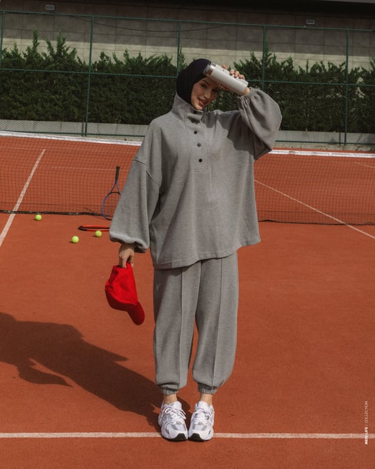 Sweat Pantolon Gri Takım