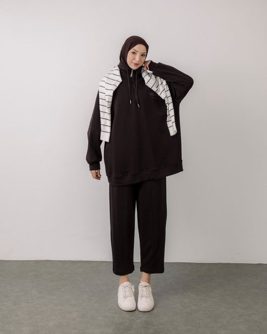 Sweat Pantolon Kahve Takım