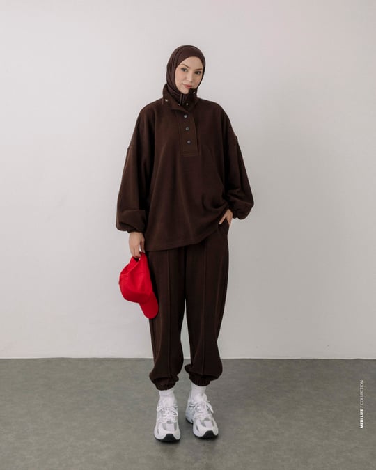Sweat Pantolon Kahve Takım