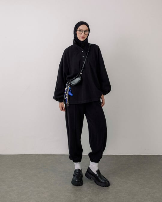 Sweat Pantolon Siyah Takım
