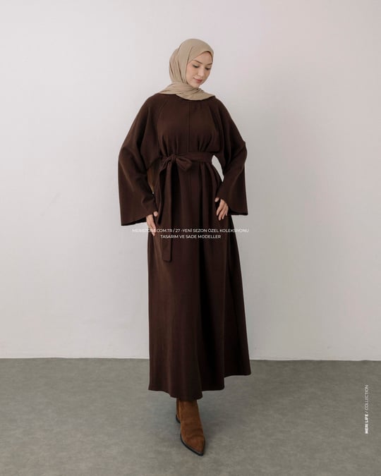 Talin Oversize Kahve Elbise
