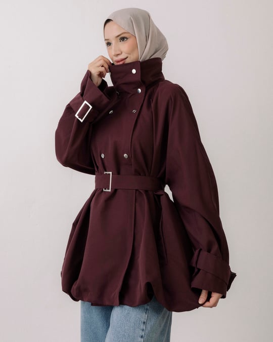 Tuya Oversize Bordo Ceket