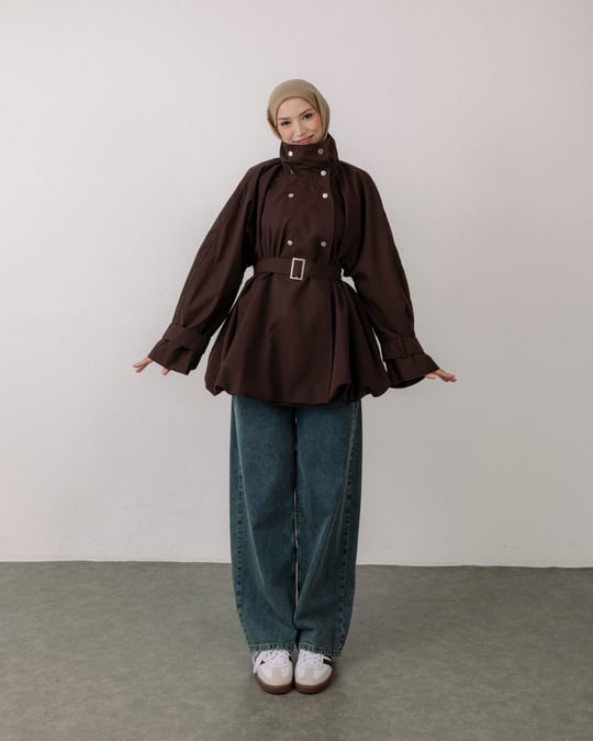 Tuya Oversize Kahve Ceket