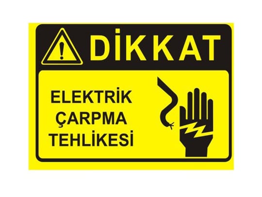 Dikkat Elektrik Çarpma Tehlikesi Levhası