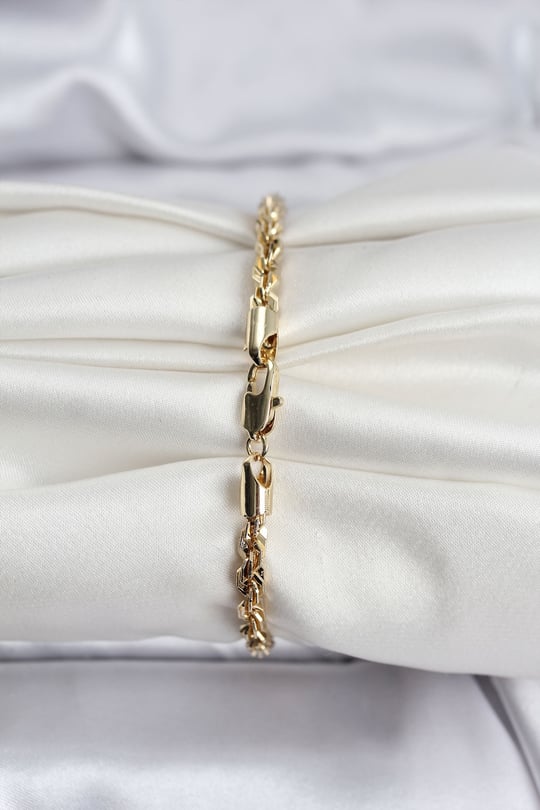 14K Gold Renk Kaplama Burgu Zincir Model CM Kadın Bileklik
