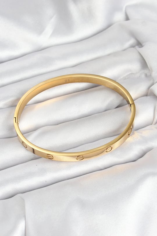 316L Çelik Gold Renk 65 mm Kadın Kelepçe Bileklik