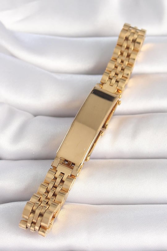 316L Çelik Gold Renk Zincir Künye Model Erkek Bileklik