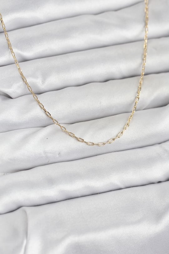 CM 14K Gold Renk Ataç Zincir Model 60 cm Kadın Kolye