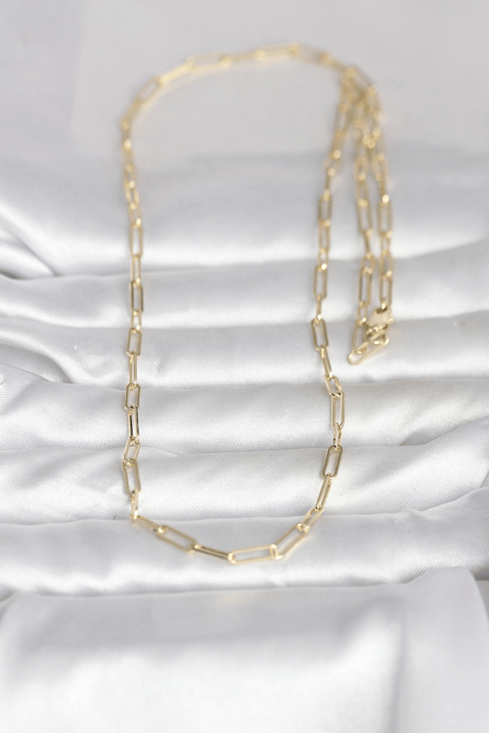 CM 14K Gold Renk Ataç Zincirli Model 60 cm Kadın Kolye