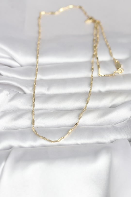 CM 14K Gold Renk İnce Ataç Zincir Model 60 cm Kadın Kolye