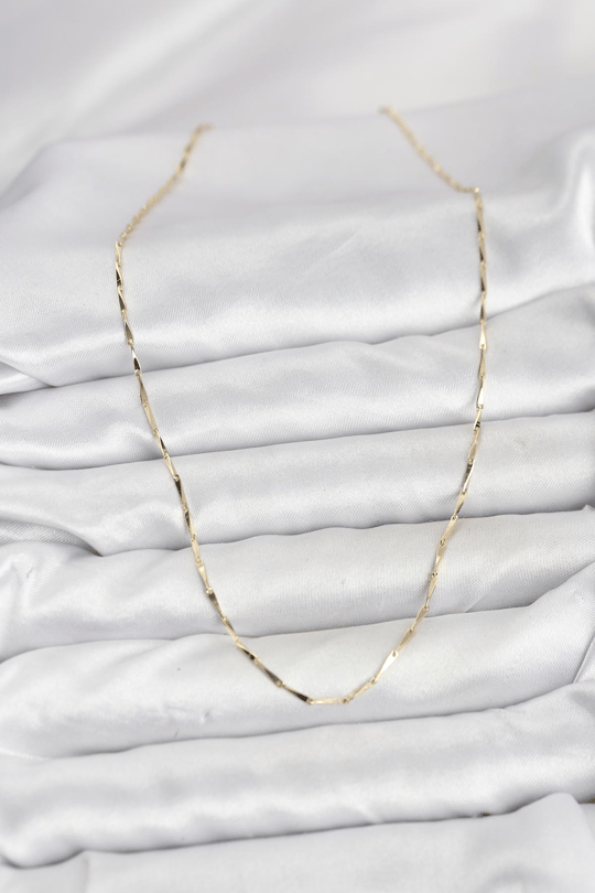 CM 14K Gold Renk İnce Kesim Çubuk Model Zincir Kadın Kolye