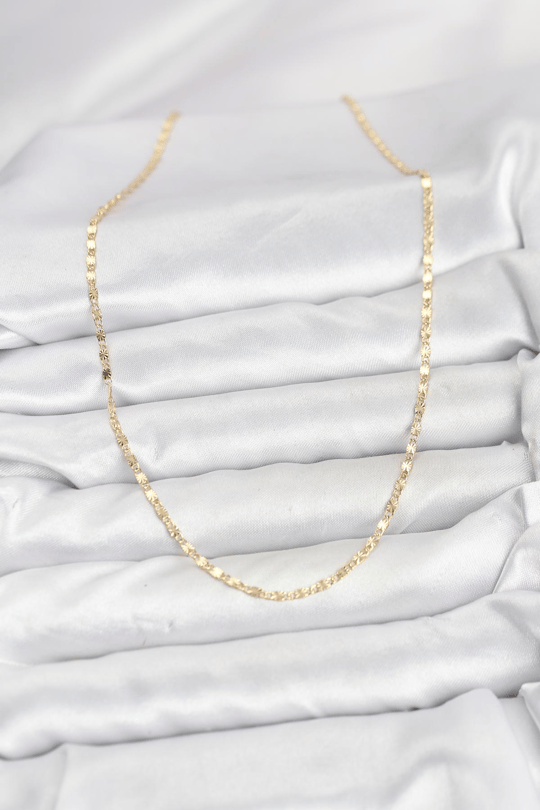 CM 14K Gold Renk Lazer İnce Zincirli Kadın Kolye