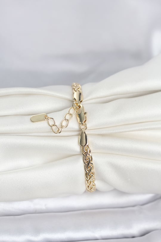 CM 14K Gold Renk Sarmal Zincir Model Kadın Bileklik