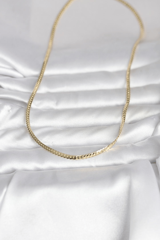 CM 14K Gold Renk Yassı Zincir Model 45 cm Kadın Kolye