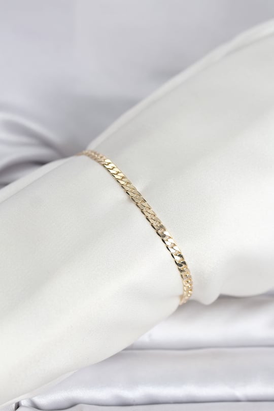 CM 14K Gold Renk Zincirli Model Kadın Bileklik