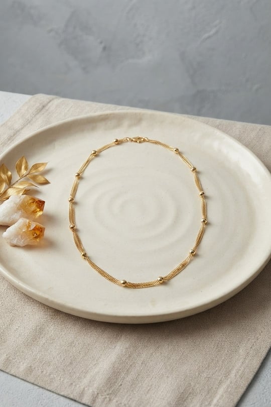 CM Top Zincirli Gold Renk 50 cm Kadın Kolye