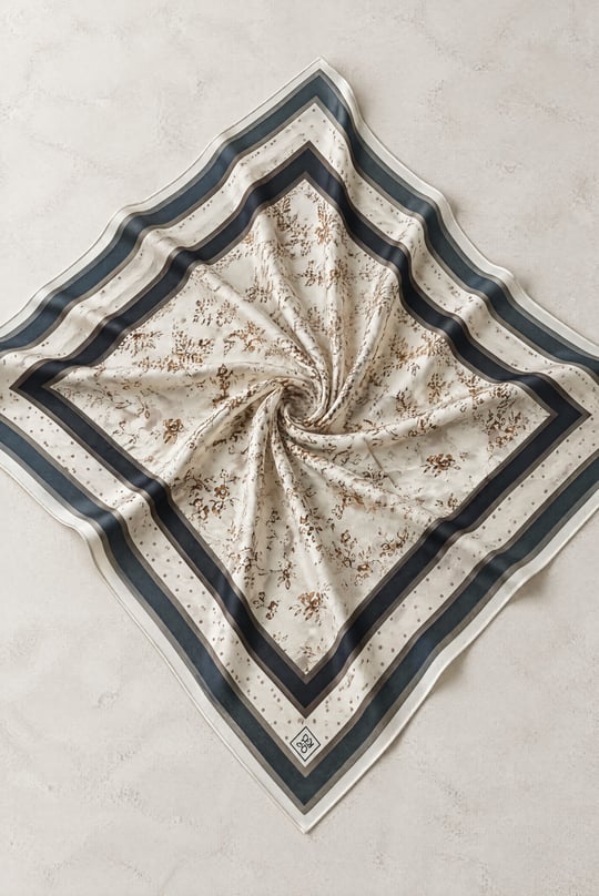 Womens Floral and Polka-Dot Patterned Naida Scarf - Light Mink