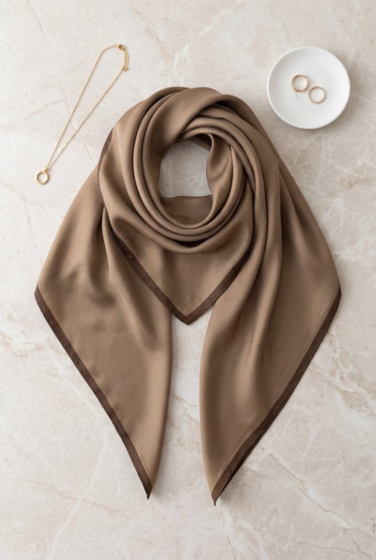 Düz Rayon Eşarp -Açık Kahverengi
