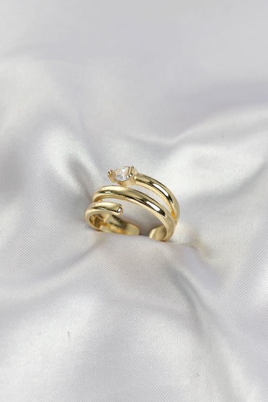 Pirinç Gold Renk Sarmal Yılan Model Kadın Yüzük