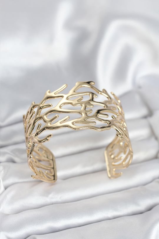 Pirinç Gold Renk Vintage Model Kadın Bileklik