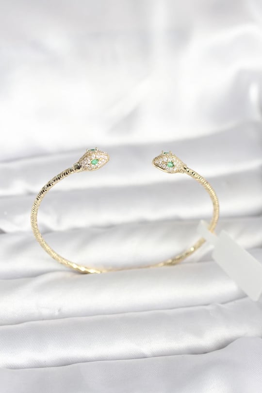 Pirinç Gold Renk Yılan Model Bileklik