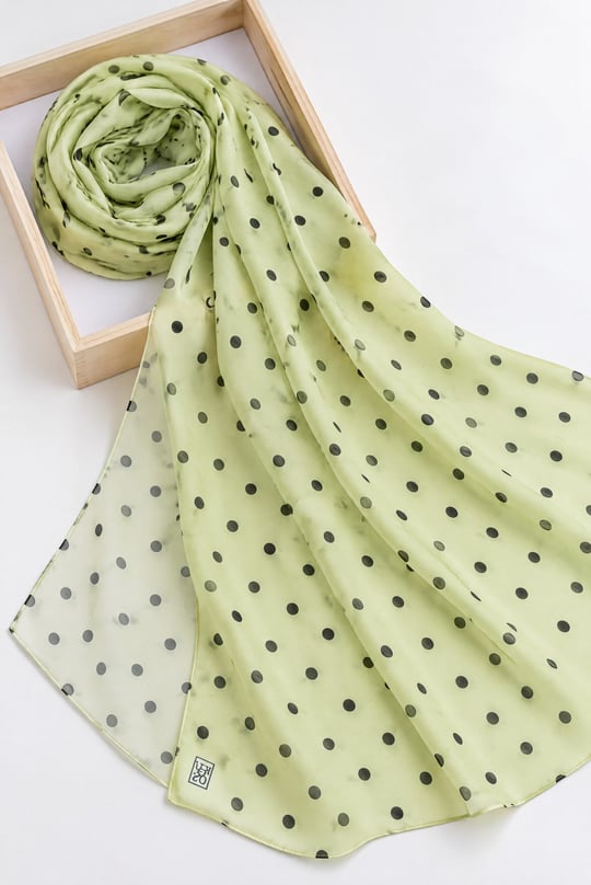 Womens Polka-Dot Patterned Soft Shawl - Yellow