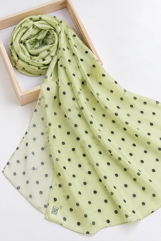 Womens Polka-Dot Patterned Soft Shawl - Yellow
