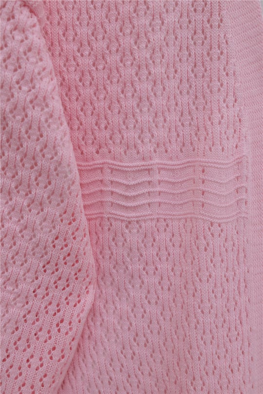 Ajurlu Dalga Desenli Triko Hırka  -Pembe