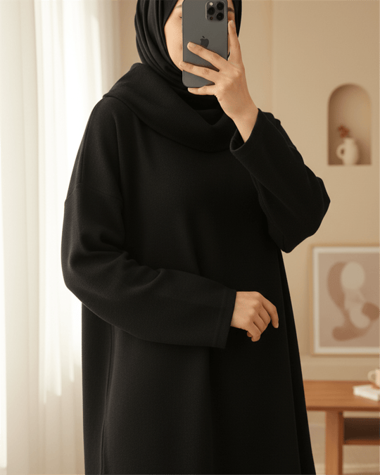 Balıkçı Yaka Yırtmaçlı Kaşkorse Tunik  -Laci