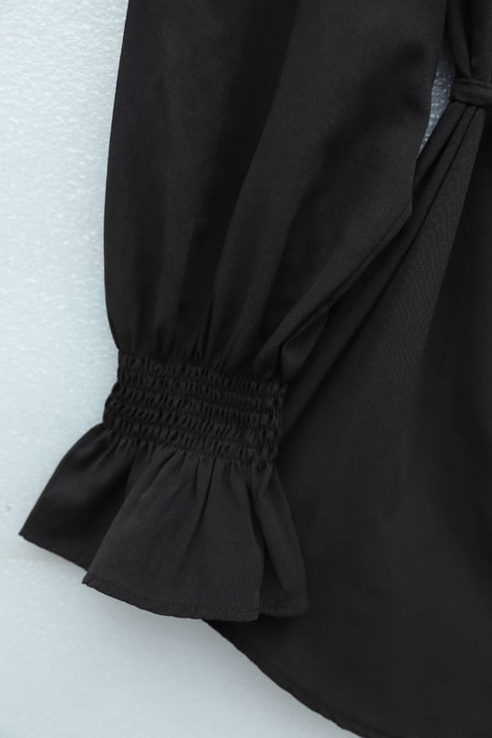 Bebe Yaka Nakışlı Beli Bağlamalı Poplin Gömlek -K. Kahve