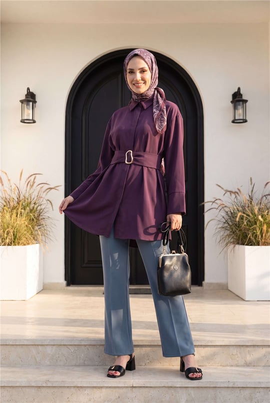 Beli Cırtcırt Detay Boru Paça Kumaş Pantalon -Gri