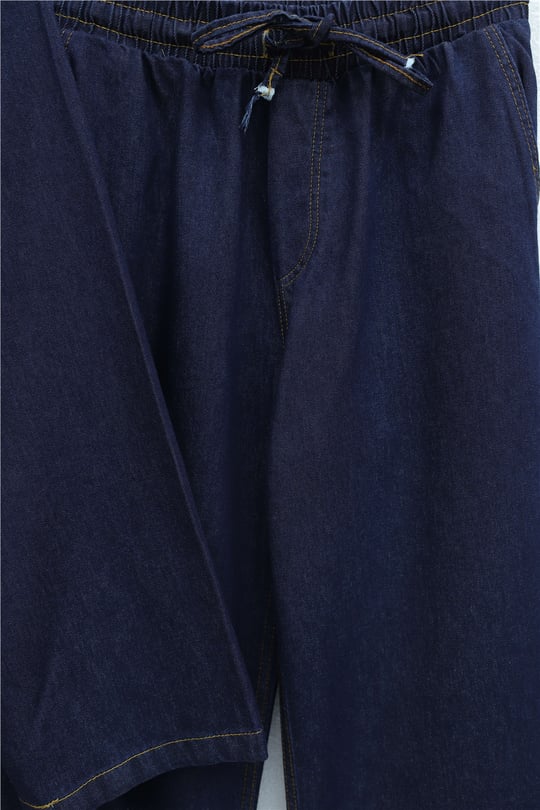 Beli Kemerli Pantolonlu Kot Kimono Takım -K.Laci